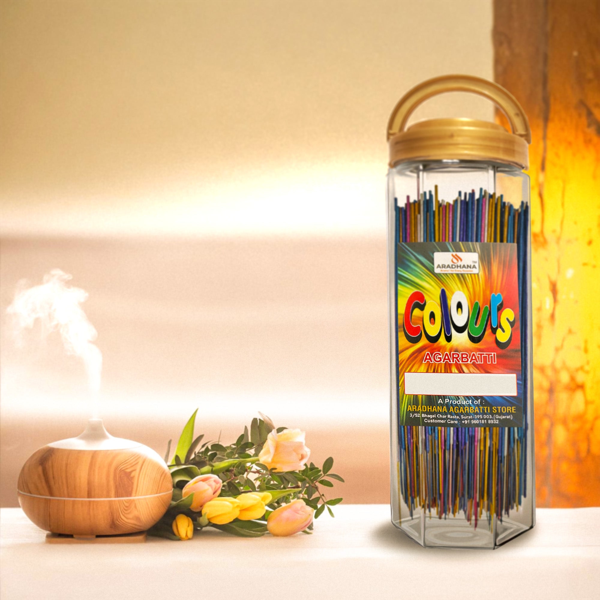 Colours Big Agarbatti Jar (380gm)