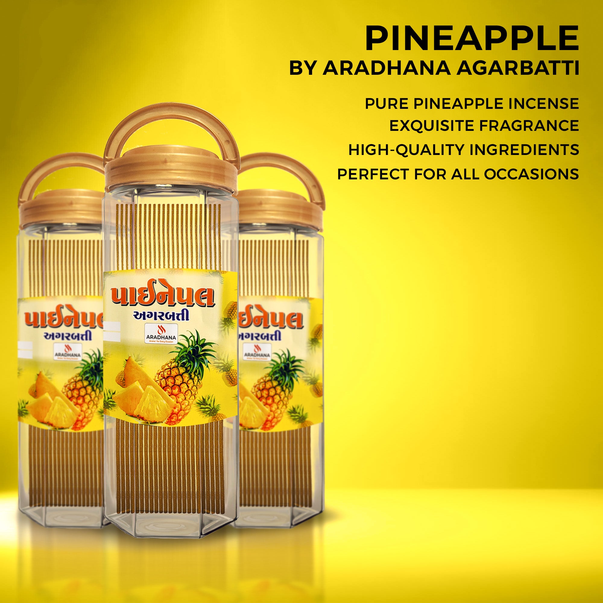 Pineapple Big Agarbatti Jar (380gm)