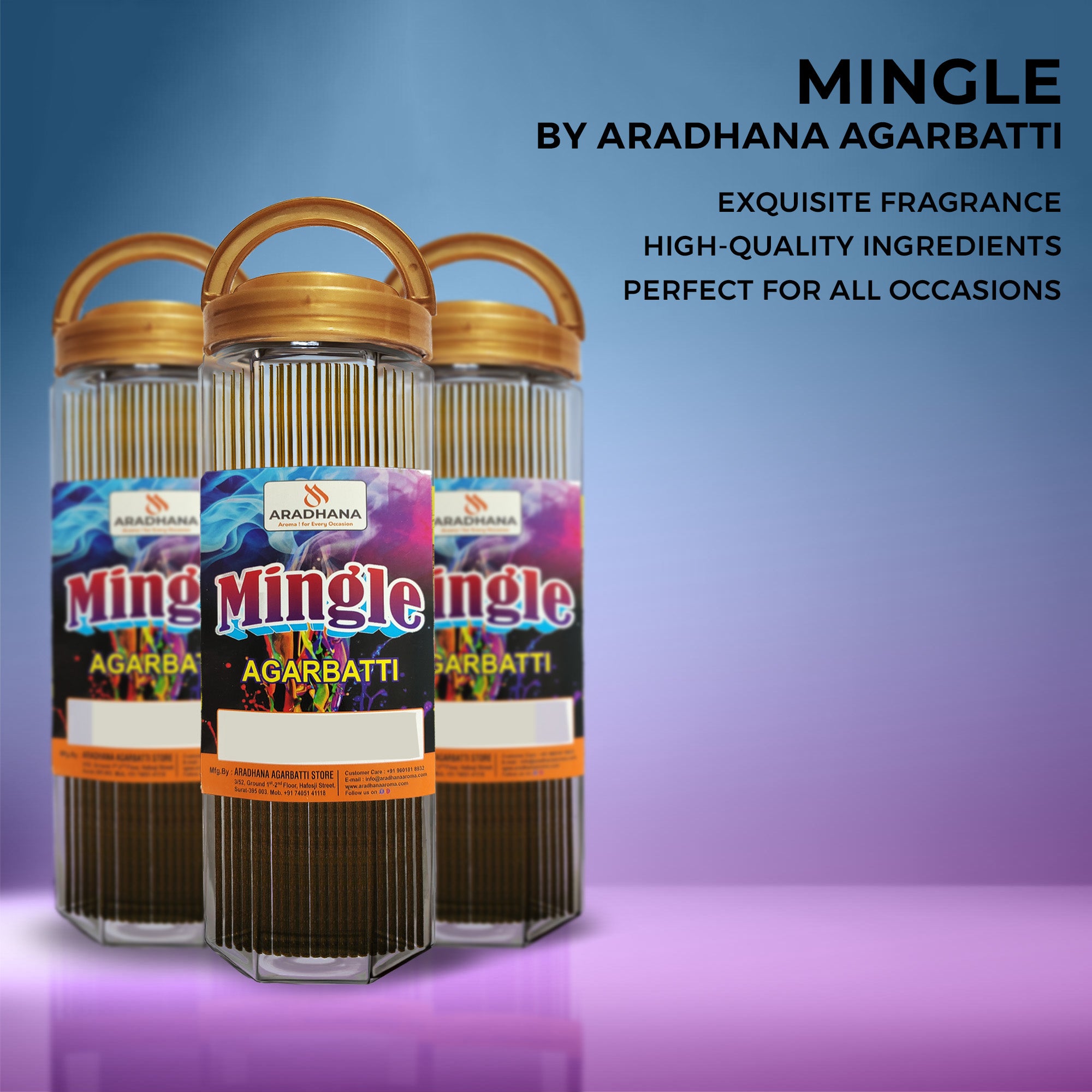 Mingle Big Agarbatti Jar (380gm)