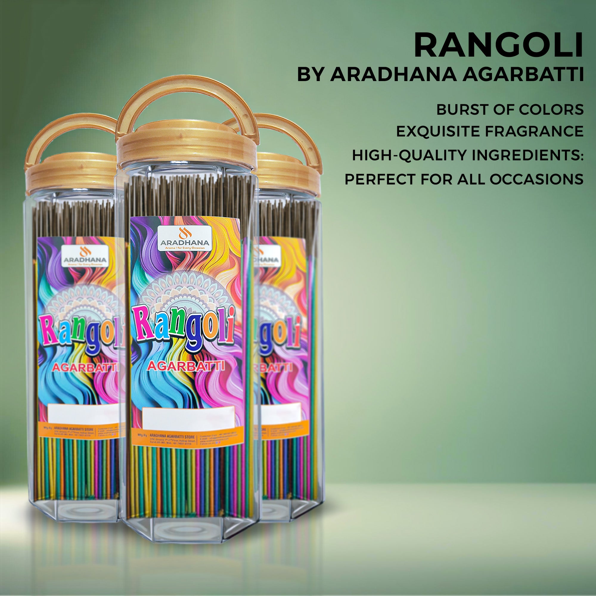 Rangoli Big Agarbatti Jar (380gm)