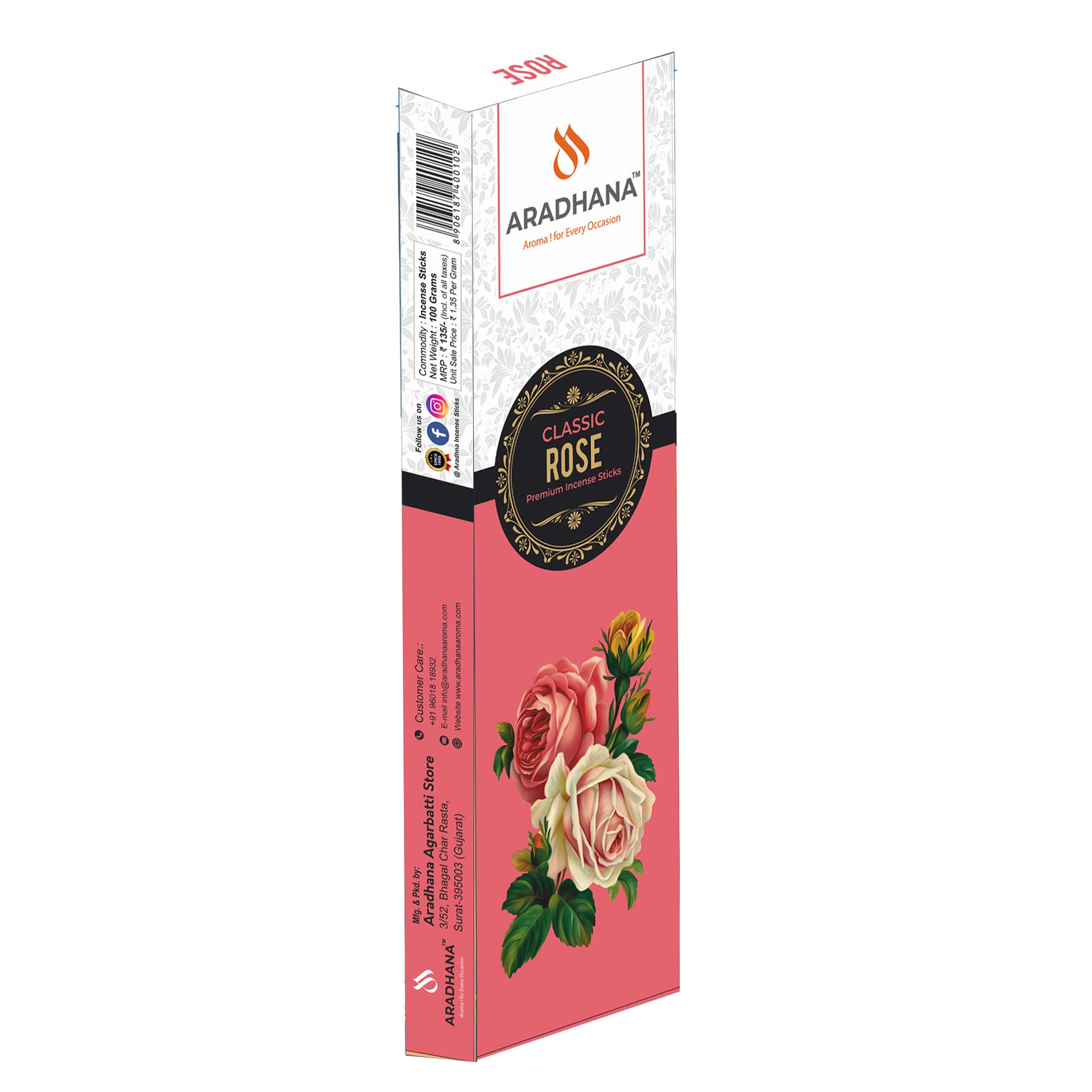 Rose Classic Premium Agarbatti (80gm)